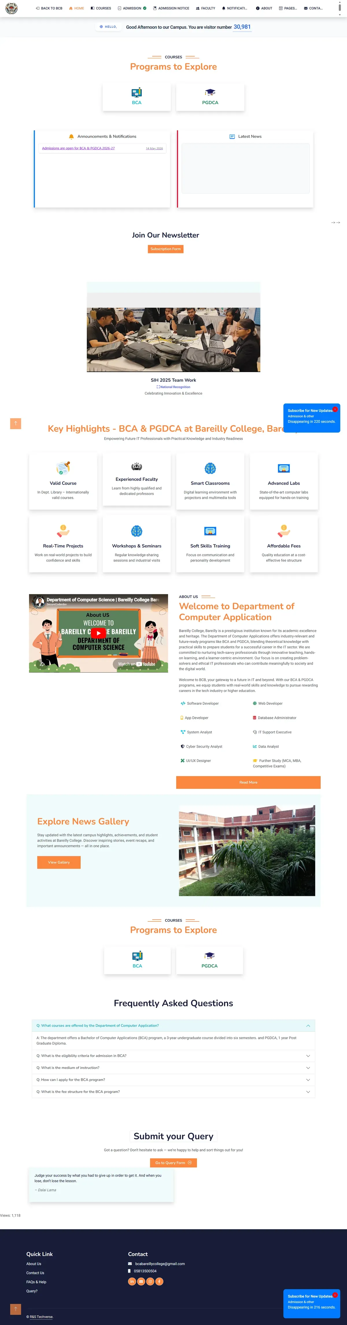 Bareilly College project showcase